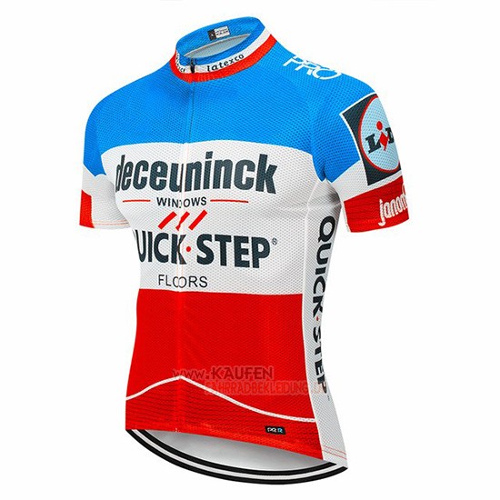 Deceuninck Quick Step Kurzarmtrikot 2019 und Kurze Tragerhose Blau Wei Rot